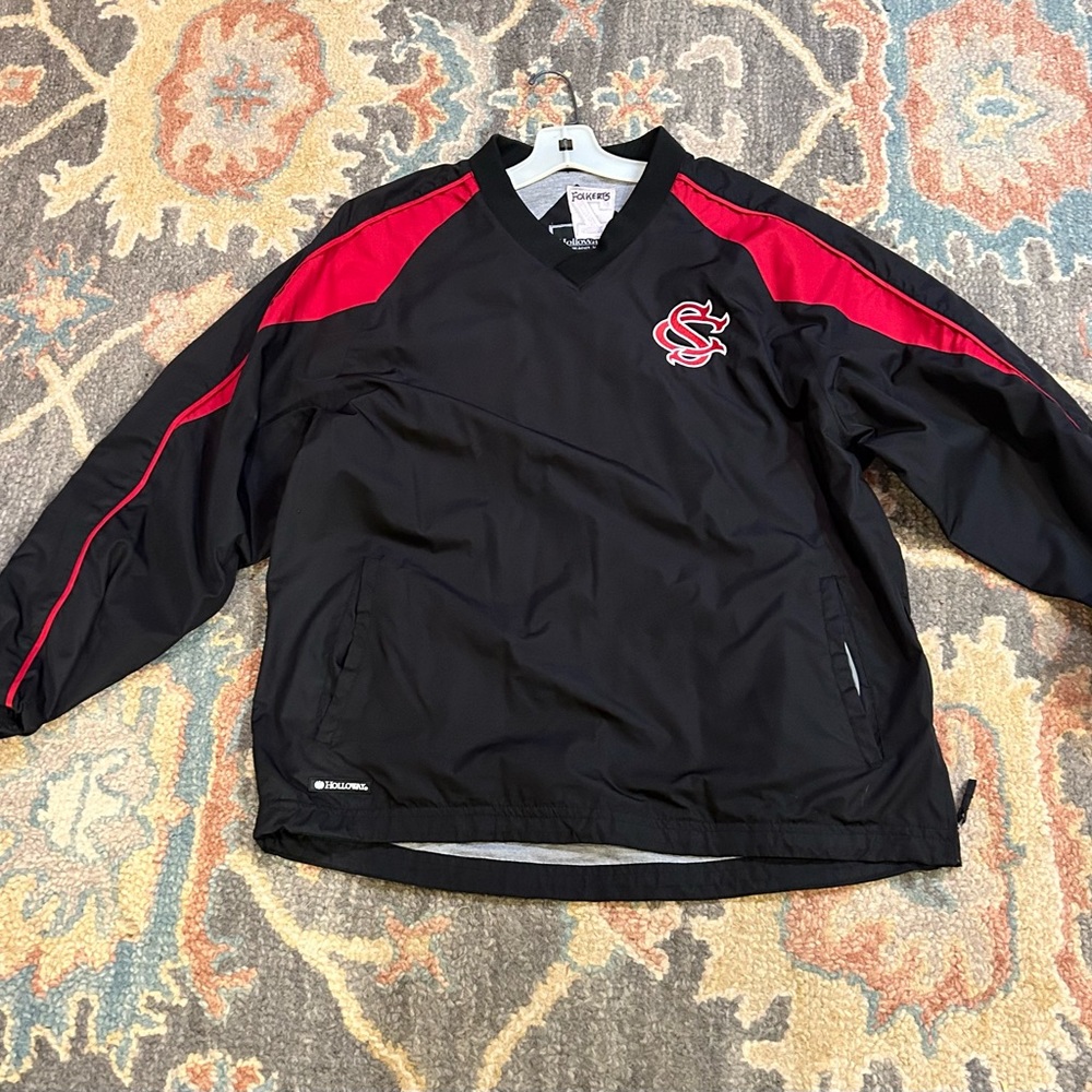 Black Red pullover with South Carolina logo.